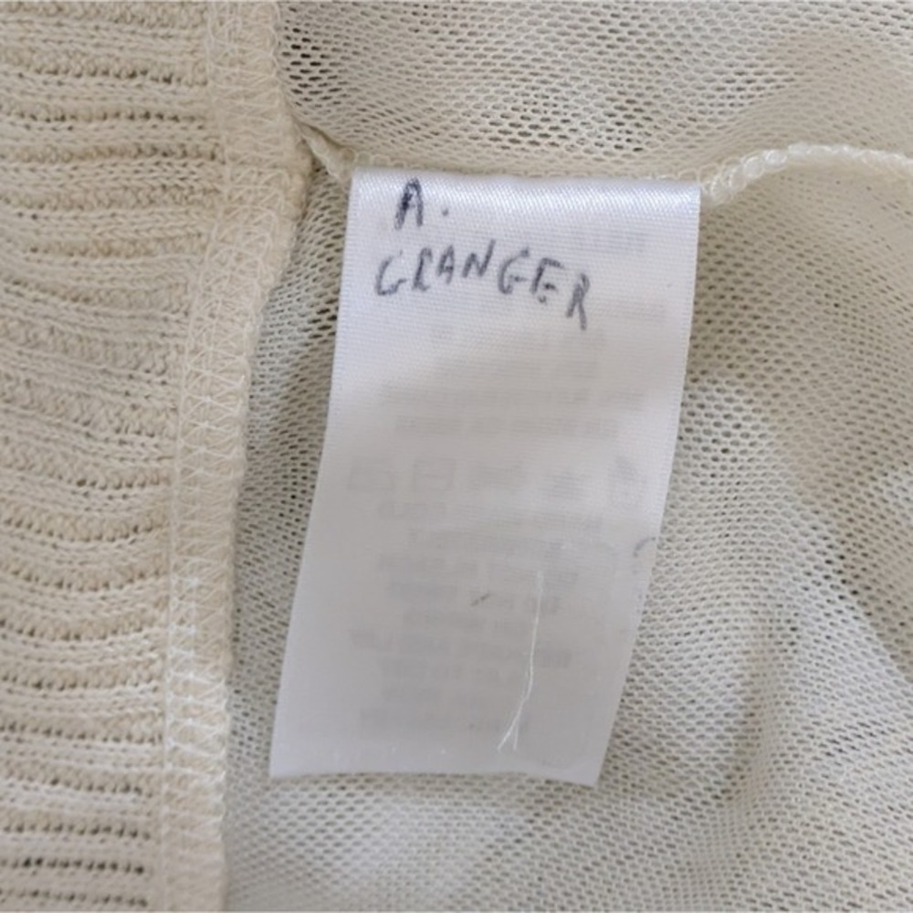 Nic + Zoe Mesh Sweater Cream Floral Embroidered Button Up Cardigan Small - Picture 12 of 13